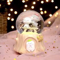 Thai tip edge snow peanut luminous cat Christmas crystal ball music box day gift girl teacher friend eight