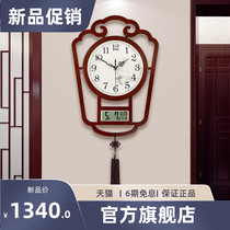 New Chinese lunar calendar hanging clock Living room hanging wall Decorative Clock Home Silent Creativity Brief Atmospheric Quartz Clock Watch