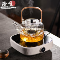 Mantle resistant high temperature electric ceramic furnace glass kettle boiling teapot filter brewing teapot kung fu tea set bamboo handle lift beam pot