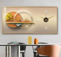 Fashion net red wall watch painting horizontal version light luxury decorative clock living room modern minimalist clock home wall clock decorative painting