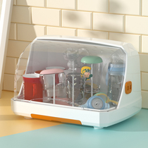Newborn baby bottle storage box milk bottle rack drain rack with cover dustproof baby food supplement tableware storage box