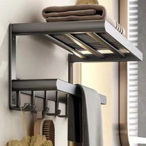 Bathroom Hangpin Set Gun Gray Bath Rack Combined Toilet Accessed Towels Shelf Space Aluminum Free Hole