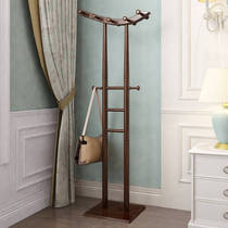 Standing clothes hanger floor bedroom shelving solid wood Clothes hat rack clothes rack Easy minimalist minimalist modern hanging bag rack