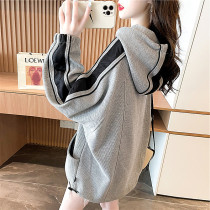 Hooded sweatshirt womens leisure sports style long sleeve autumn large size loose lazy wind design sense niche jacket