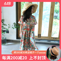 Girl's dress: new summer dress in 2020; girl's medium length printed medium and large children's dress