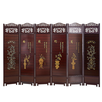 Chinese solid wood screen partition wall Office folding mobile hotel household living room Bedroom blocking entrance door