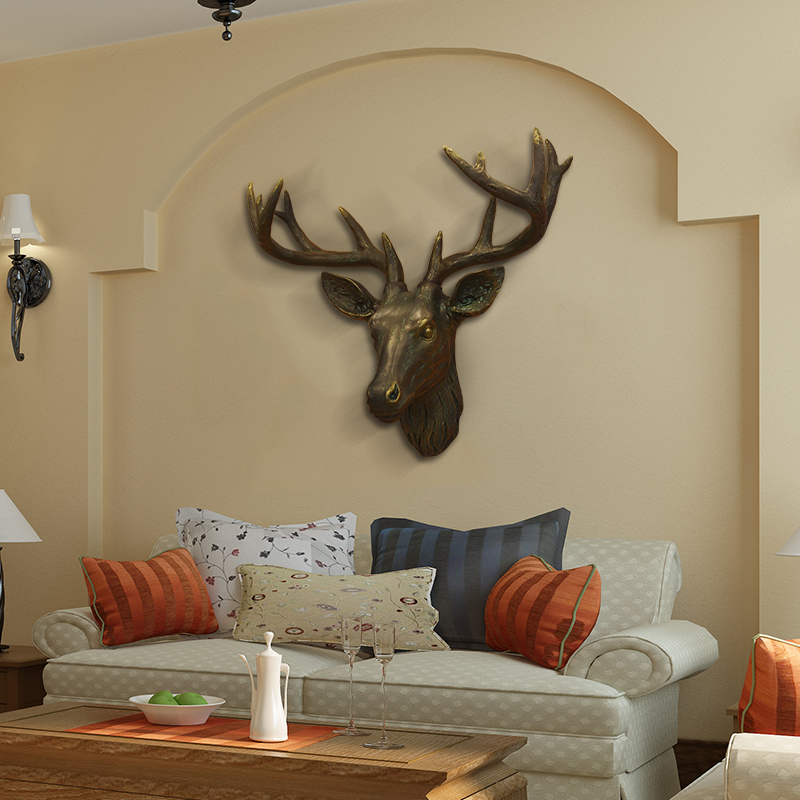 38 08 Rich Deer Head Wall Hangings American Creative Living Room