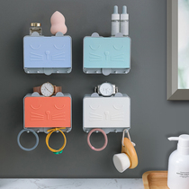 Punch-free soap box soap box wall-mounted soap rack bathroom toilet drain shelf flap cute