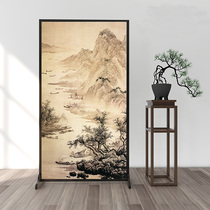 New Chinese landscape calligraphy and painting screen folding living room room office partition porch barrier bedroom mobile seat screen