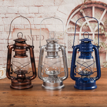 Retro kerosene lamp vintage oil lamp nostalgic horse lantern camping tent lamp photography props bar restaurant decoration ornaments
