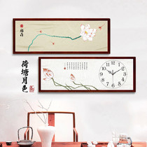 Ke Anna Chinese wall clock living room solid wood clock home fashion creative clock Chinese style art quartz clock
