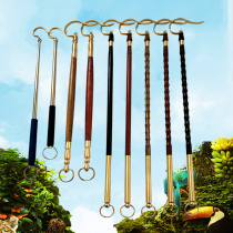 Bird cage hanging rod hook Bird cage accessories Ebony mahogany hanging rod Stainless steel telescopic extended bird supplies