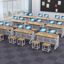 School Multimedia Room Room Double Computer Training Desk Machine Room Computer Desk Internet Café Table Meeting Table And Chairs Small Stools