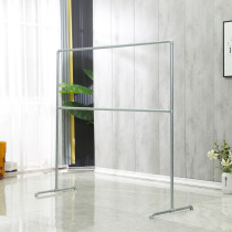 Galvanized steel pipe horizontal bar double hanger display rack Indoor and outdoor balcony simple drying clothes quilt shelf