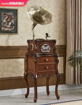 Big horn multifunctional phonograph retro living room European vinyl record player old American record player light luxury