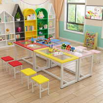 Tempered glass painting art table studio table and chair combination primary and secondary school kindergarten desks and chairs calligraphy table handmade table