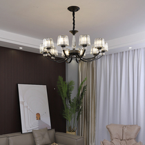 Crystal chandelier American living room light luxury modern minimalist dining room bedroom lamp new atmosphere home duplex building lamps