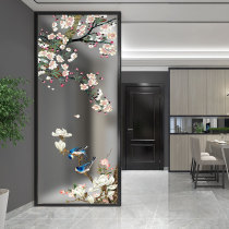 Modern minimalist entry porch glass screen partition living room home decoration to block office light luxury small apartment