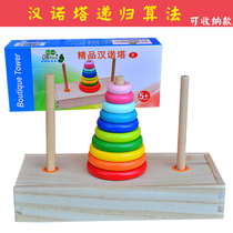 Wooden ten-story Hanota 8-story 10-layer thinking training early education childrens intellectual customs clearance game Khan Luota