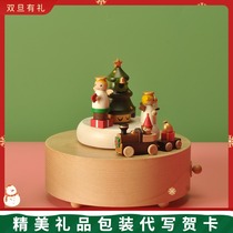 jeancard Music Box Angels Rotating Wooden Music Box Boys and Girls Girlfriends Christmas New Year Gifts
