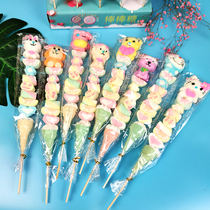 New Year skewered marshmallows lollipop Sugar-Coated Berry Whole Case Children's Creative Bulk Long Rod Cartoon Soft Candy