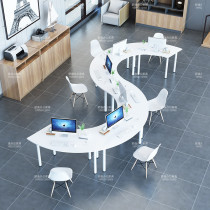 S-shaped conference table creative table and chair negotiation table training classroom table and chair simple personality office table and chair combination splicing