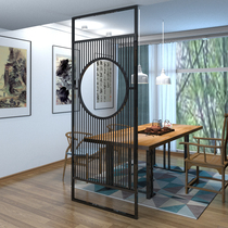 New Chinese wrought iron screen light luxury stainless steel screen hollow grille partition modern simple entrance home