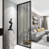 Light luxury stainless steel screen partition Titanium modern simple living room door brake entrance Metal hollow decorative wall