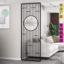 Wrought iron screen Modern simple living room Dining room office partition Changhong glass Metal stainless steel brake entrance