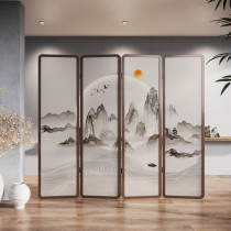 New Chinese screen partition living room shielding modern simple mobile folding bedroom office decoration solid wood folding screen