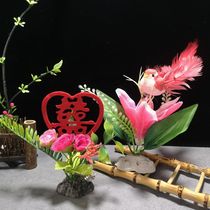 Hotel hot dish sashimi platter creative plate decoration flower and grass Japanese sushi dish decoration plate artistic conception plate decoration