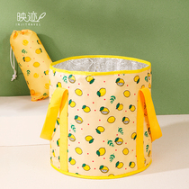 Folding washbasin travel portable hotel high tub laundry footbath student dormitory thickened thermal insulation foot bucket