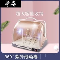 Baby bottle storage box baby tableware disinfection drain rack with cover dustproof portable large storage box