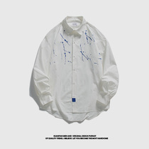 XUANFAN2022 Spring Klein Blue Shirt Shirt Men and Womens Tide Korean Long Sleeve Fashion Couple Top