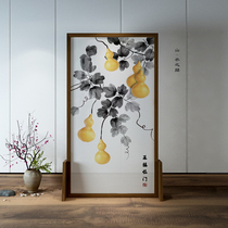 New Chinese solid wood screen partition Living room wear hall block brake entrance Bedroom office lucky gourd ancient style seat screen