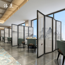 Chinese solid wood screen partition porch living room hotel lobby dining room tea room box folding mobile landscape folding screen