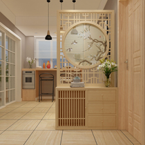 Living room partition Home wooden fence Chinese solid wood screen brake hall Hotel teahouse creative entrance cabinet decoration