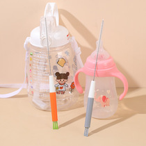 Cartoon multi-function suction tube brush baby bottle suction tube brush cleaning brush wash bottle small hair brush children