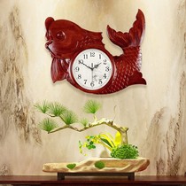 Solid Wood Chinese style every year more than watch watch living room silent decoration creative new Chinese wall-mounted atmospheric bedroom