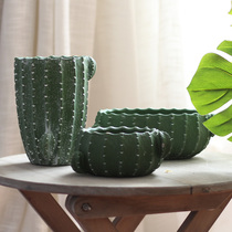Point cactus flower concrete concrete cement flower pot vase garden garden decoration ornaments groceries fresh