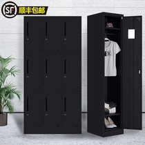 Pure black locker employee cabinet Gym induction lock password lock Swimming pool color single door multi-door shoe cabinet with lock