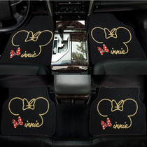 Car mat protection pad female anti-dirty easy to clean car carpet cute cartoon single brand universal car mat wire ring