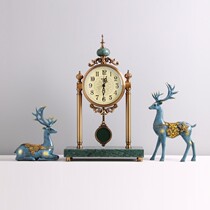 New Chinese Style Seat Bell Living Room Light Lavish Retro American Pendulum Table Clocks Nordic Home Fashion Clock Pendulum Desktop Bells