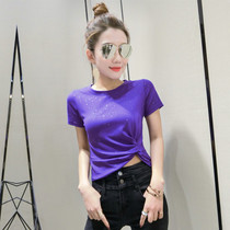 European station tide brand 2021 summer new slim-fit pure cotton short-sleeved T-shirt female sense short half-sleeved t-shirt top