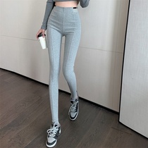 2021 new spring and summer leggings womens tight slim pants yoga pants high waist pants elastic hip pants