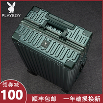 Flower Playboy pull-bar box universal wheel suitcase woman 24 password suitcase man 20 Den case leather case sturdy 28