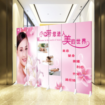 Customized modern double-sided beauty salon health Museum tattoo nail art fashion screen cover partition mobile folding