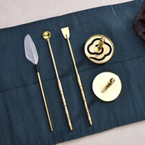 Brand Incense Road appliance set five-piece gift box incense seal seal incense mold ash pressure spoon powder incense powder incense ash incense burner