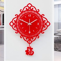 Hanging Clock Living Room Mute Modern Simplicity New Chinese Timepiece Creative Fashion Art Atmospheric Clock Home