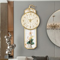 New Chinese brass hanging clock Living room Home Fashion creative hanging table Eurostyle light extravagant wall-mounted wall clock China Wind clock